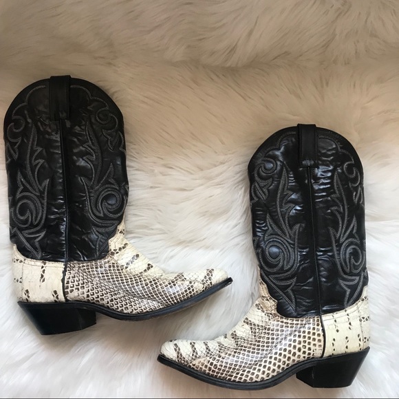 Justin DIAMOND J Shoes - Justin DIAMOND J Snakeskin Leather Cowboy Boots